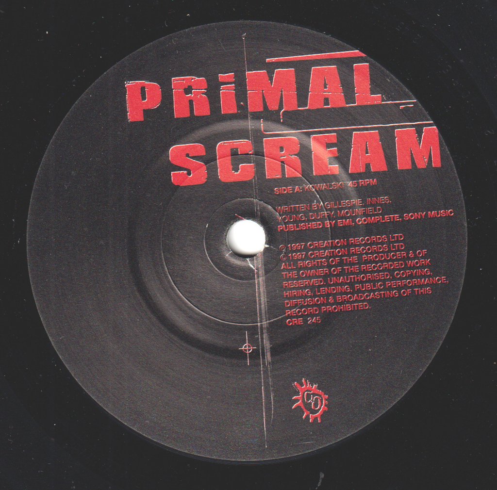 Primal Scream (Scottish Group) - Kowalski - 7 Inch