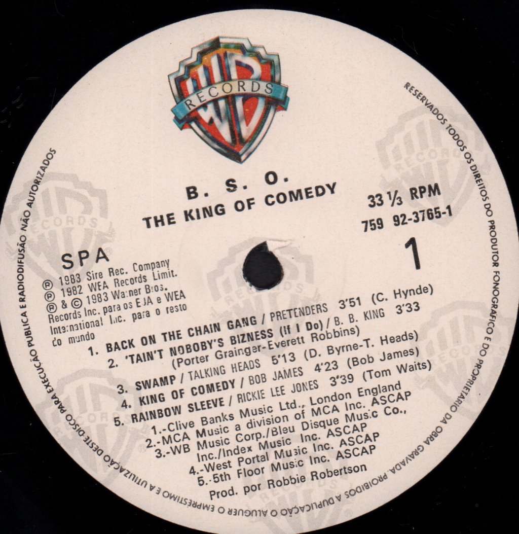 King Of Comedy - Original Sound Track - Lp