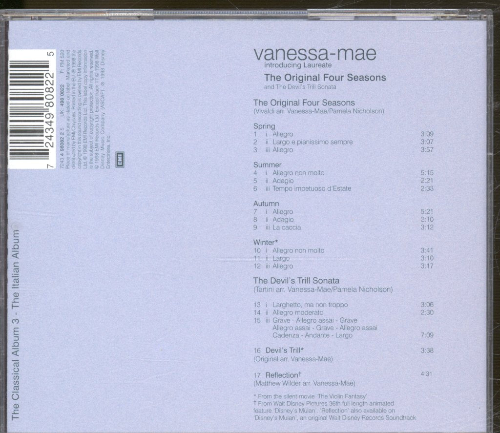Vanessa-Mae - Original Four Seasons And The Devil's Trill Sonata - Cd