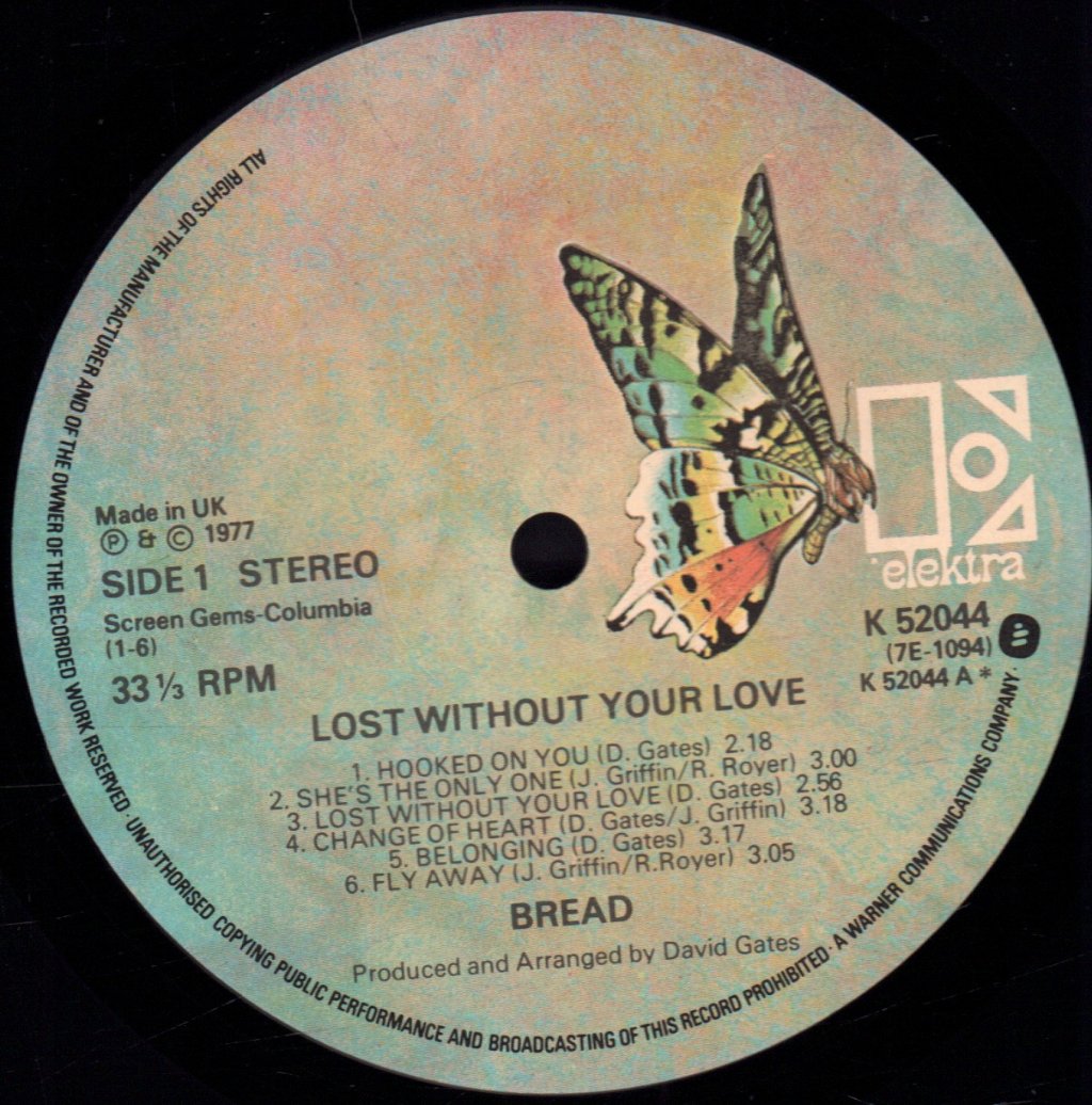 Bread - Lost Without Your Love - Lp