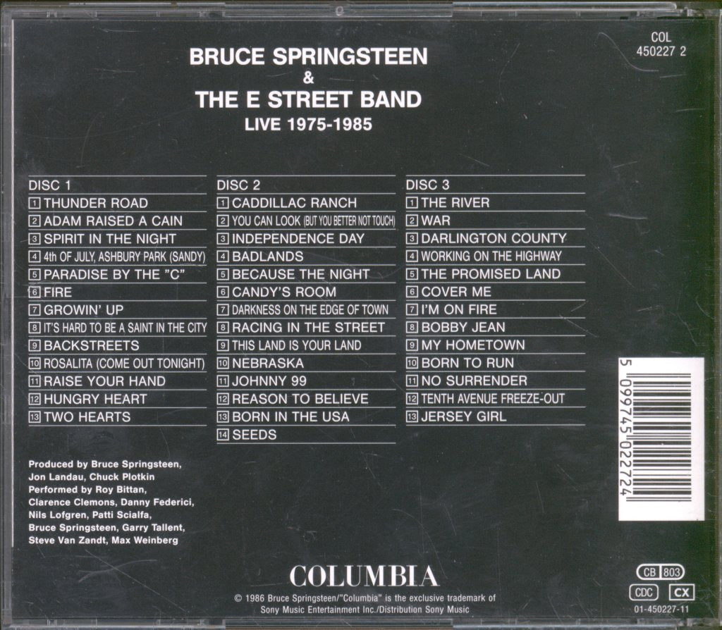 Bruce Springsteen & The E-Street Band - Live/1975-85 - Triple Cd