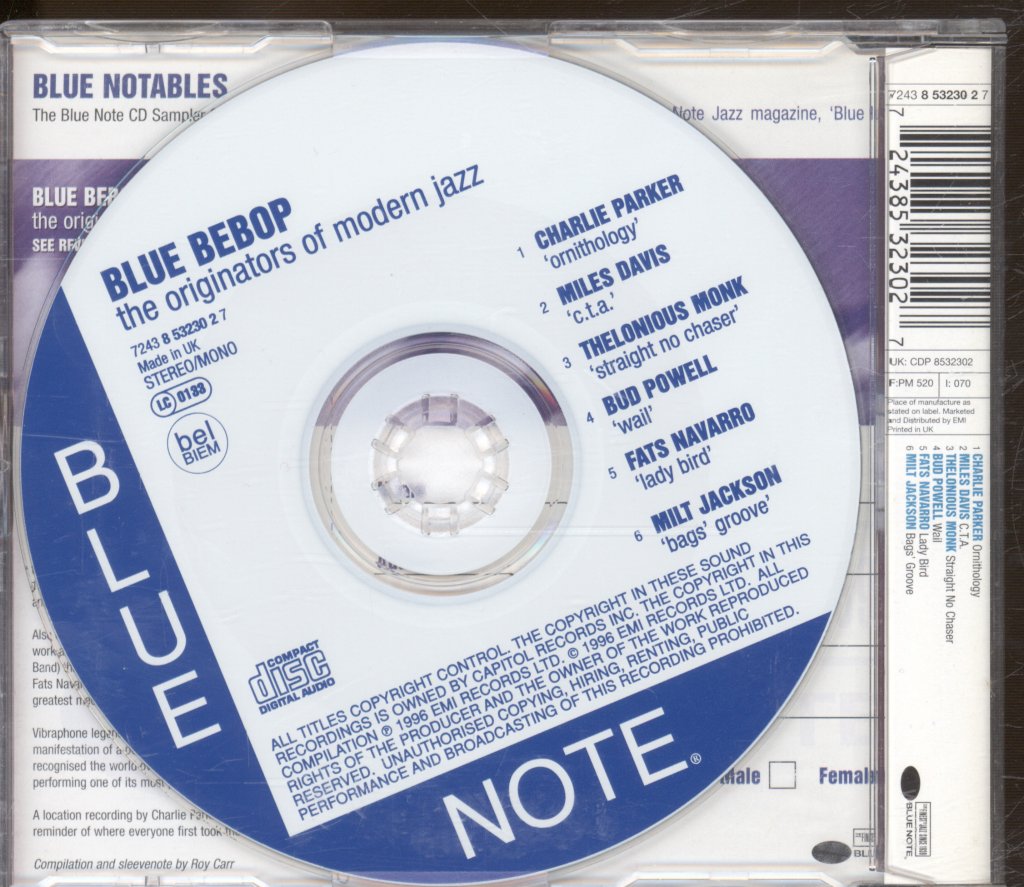 Various Artists - Blue Notables Vol. 8 : Blue Bebop - The Originators Of Modern Jazz - Cd