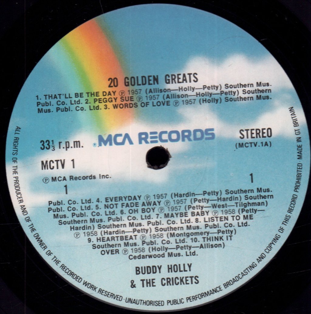 Buddy Holly And The Crickets - 20 Golden Greats - Lp
