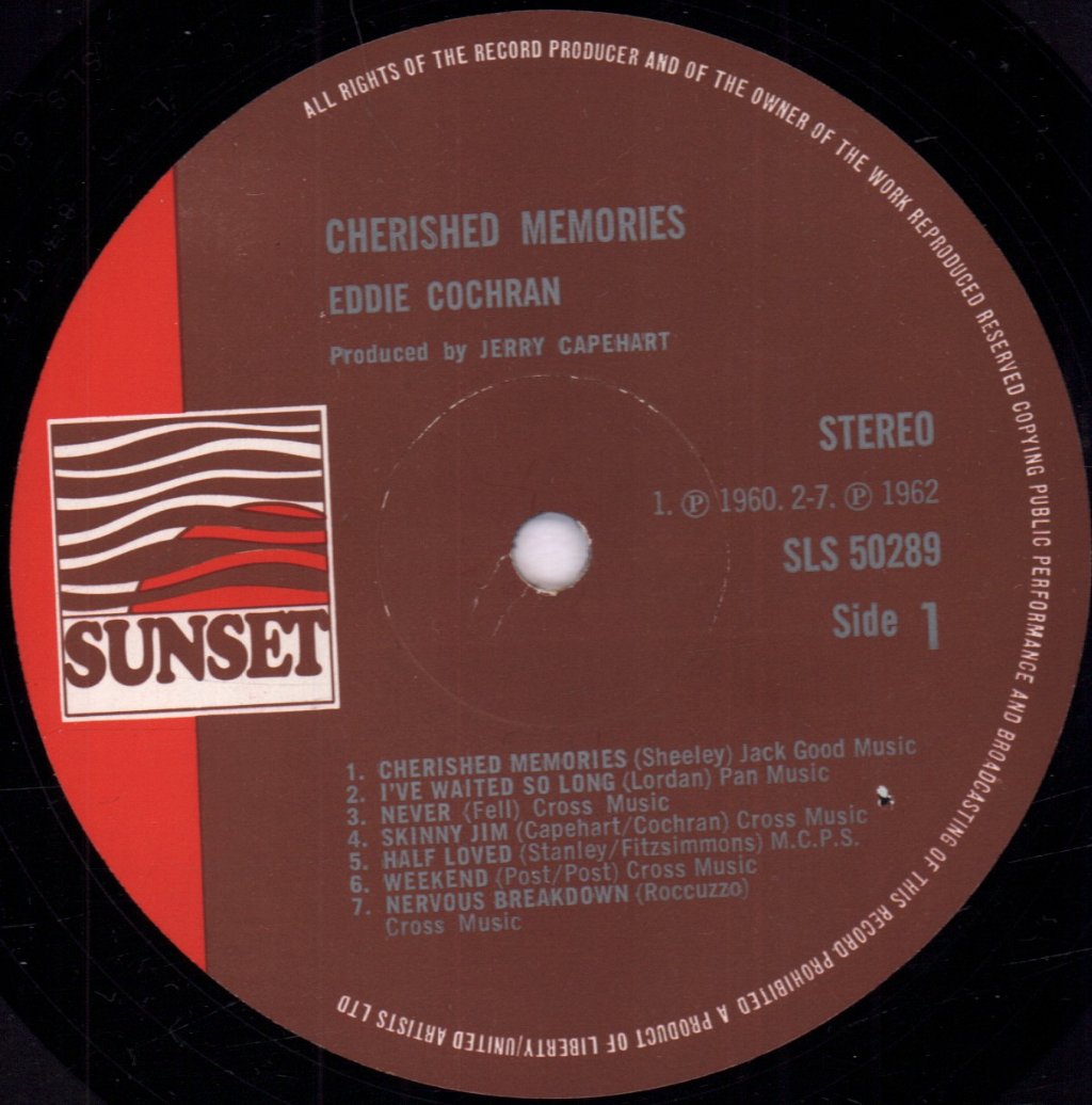 Eddie Cochran - Cherished Memories - Lp