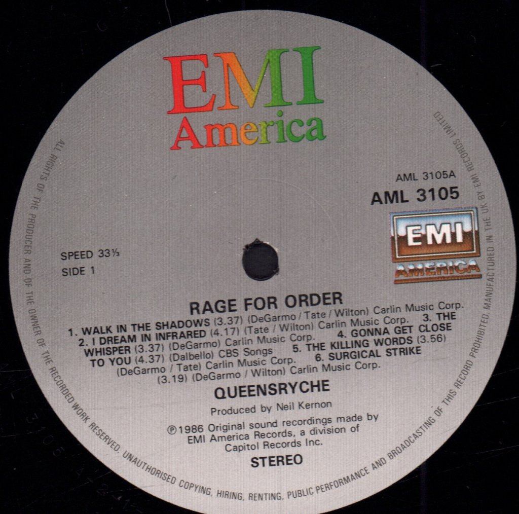 Queensryche - Rage For Order - Lp