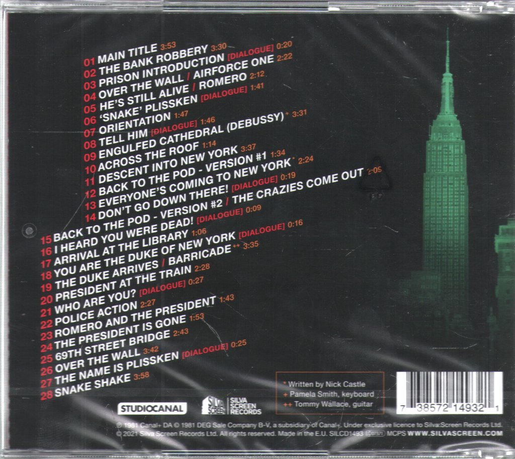 John Carpenter - Escape From New York (Original Film Soundtrack) - Cd
