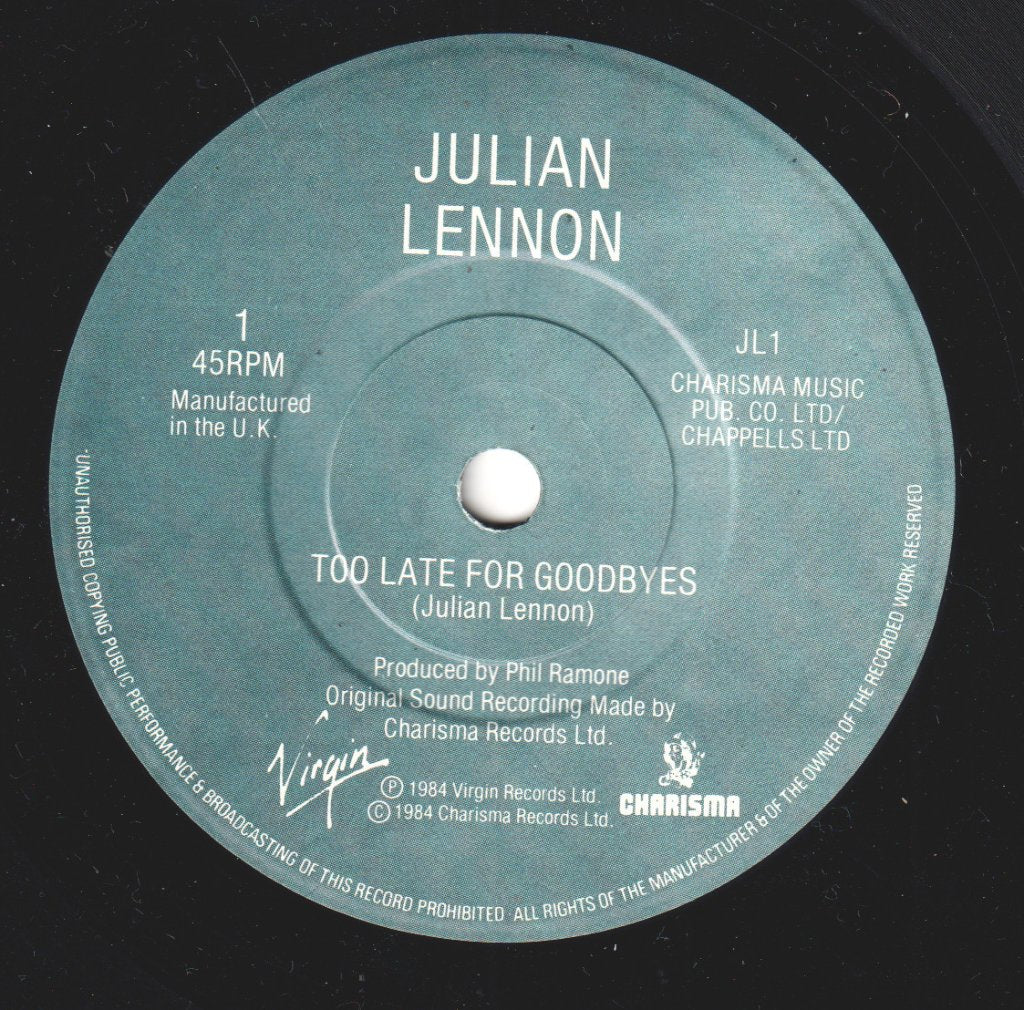 Julian Lennon - Too Late For Goodbyes - 7 Inch
