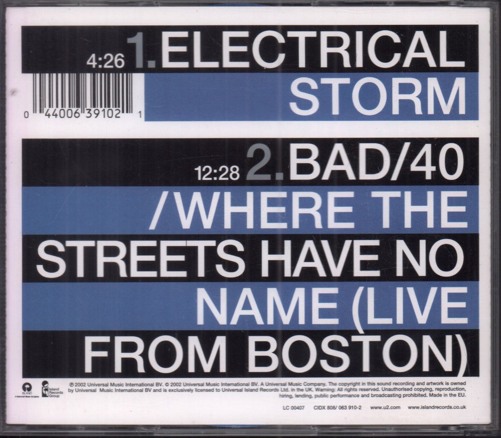 U2 - Electrical Storm - Cd