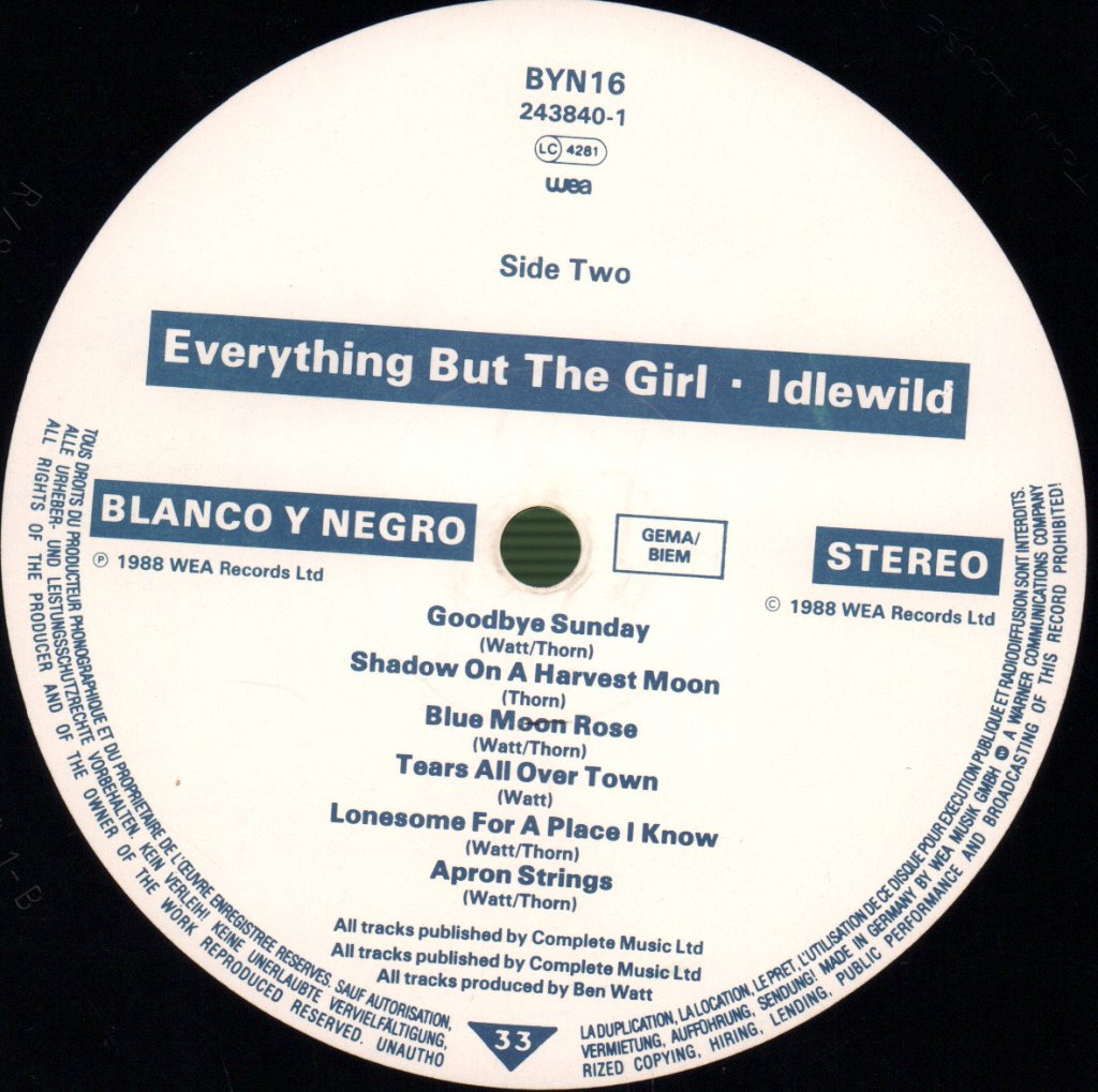 Everything But The Girl - Idlewild - Lp