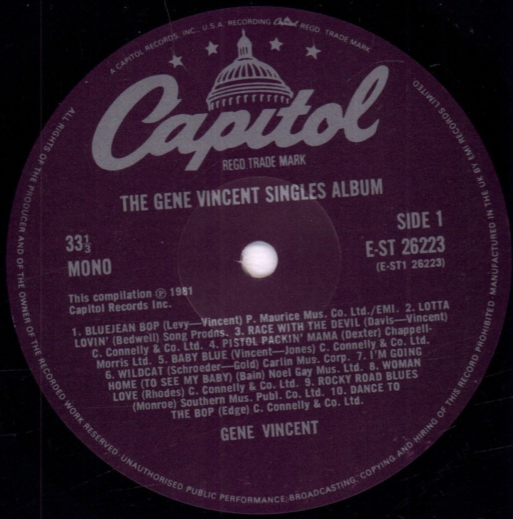 Gene Vincent - Singles Album - Lp