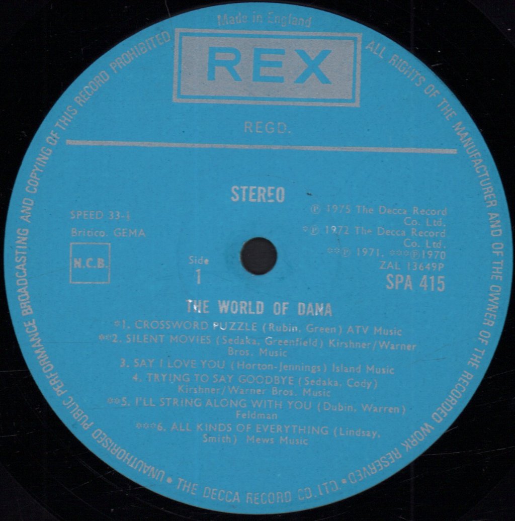 Dana - World Of - Lp