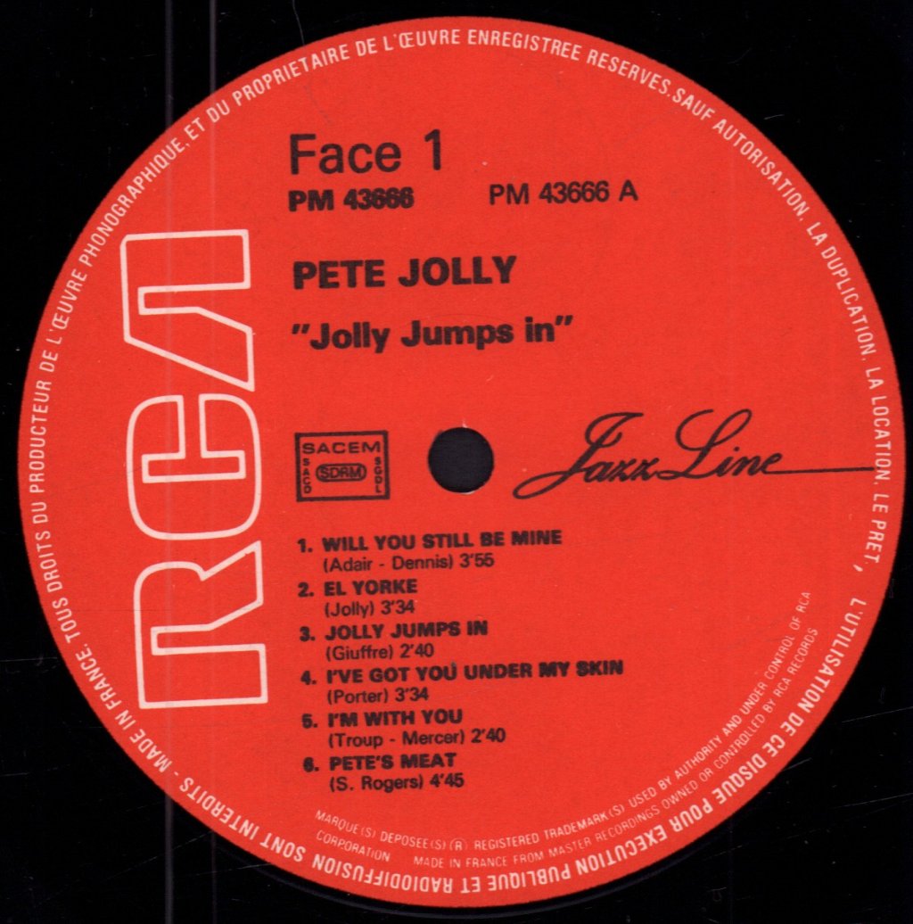 Pete Jolly - Jolly Jumps In - Lp