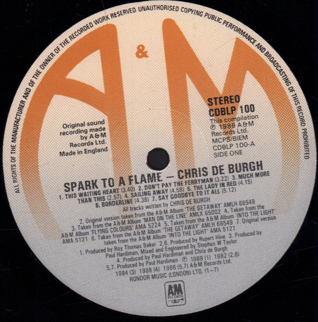 Chris De Burgh - Spark To A Flame - Lp