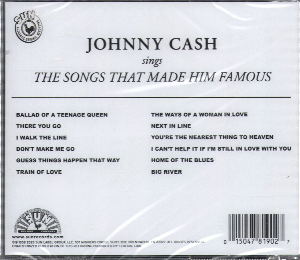 Johnny Cash - Sings the Songs That Made Him Famous - Cd