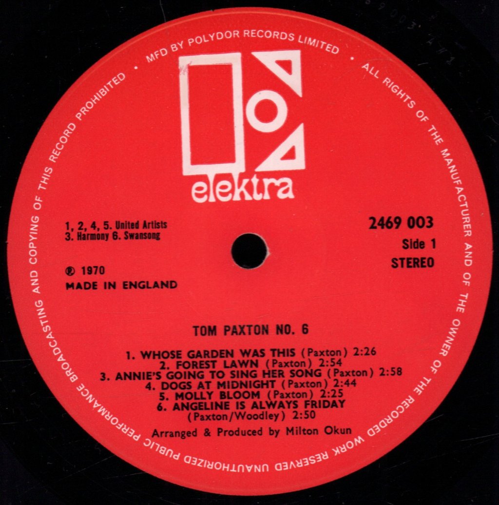 Tom Paxton - Tom Paxton 6 - Lp