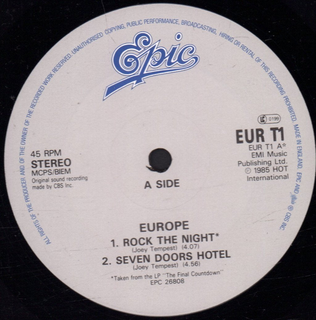 Europe - Rock The Night - 12 Inch