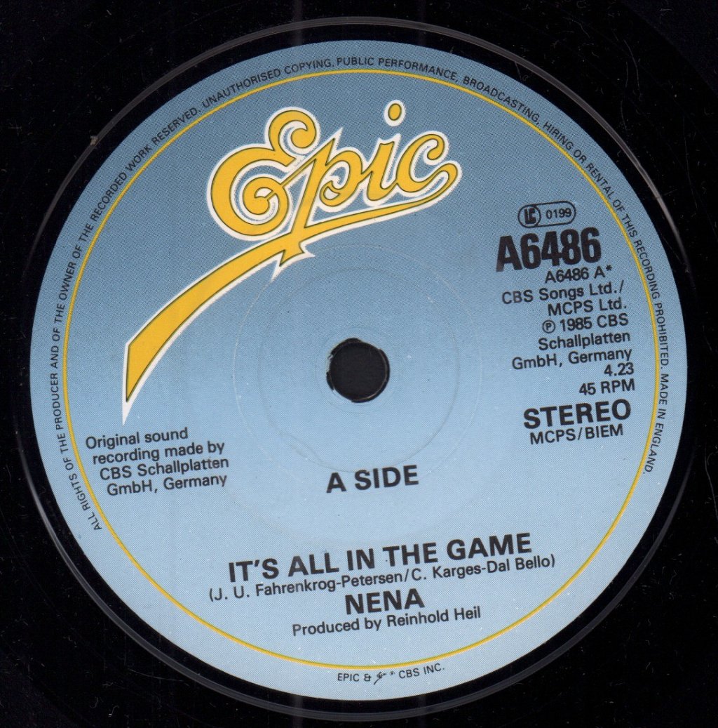 Nena - It's All In The Game - 7 Inch