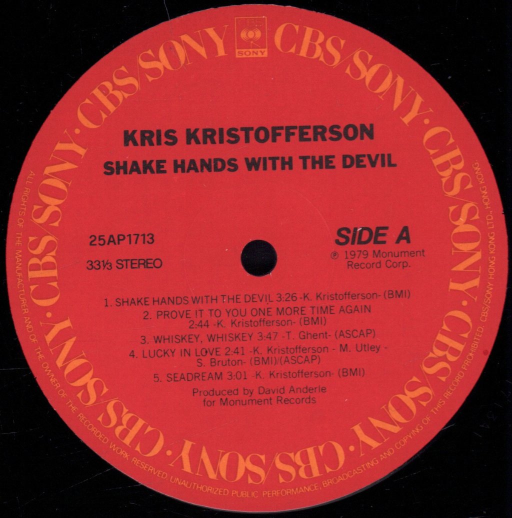 Kris Kristofferson - Shake Hands With The Devil - Lp