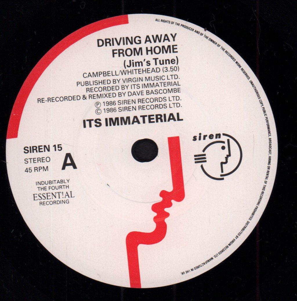 It's Immaterial - Driving Away From Home - 7 Inch