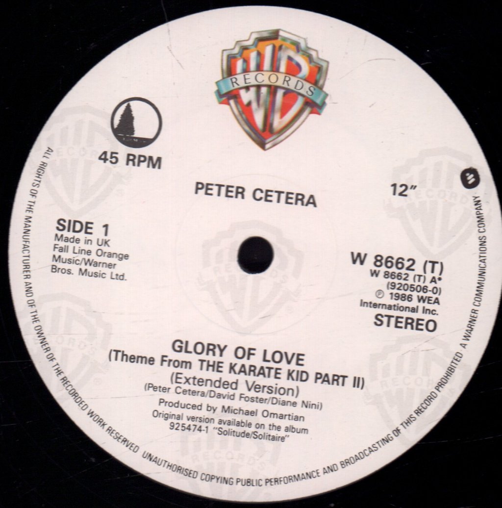 Peter Cetera - Glory Of Love - 12 Inch