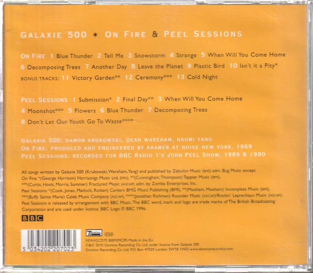 Galaxie 500 - On Fire & Peel Sessions - Double Cd