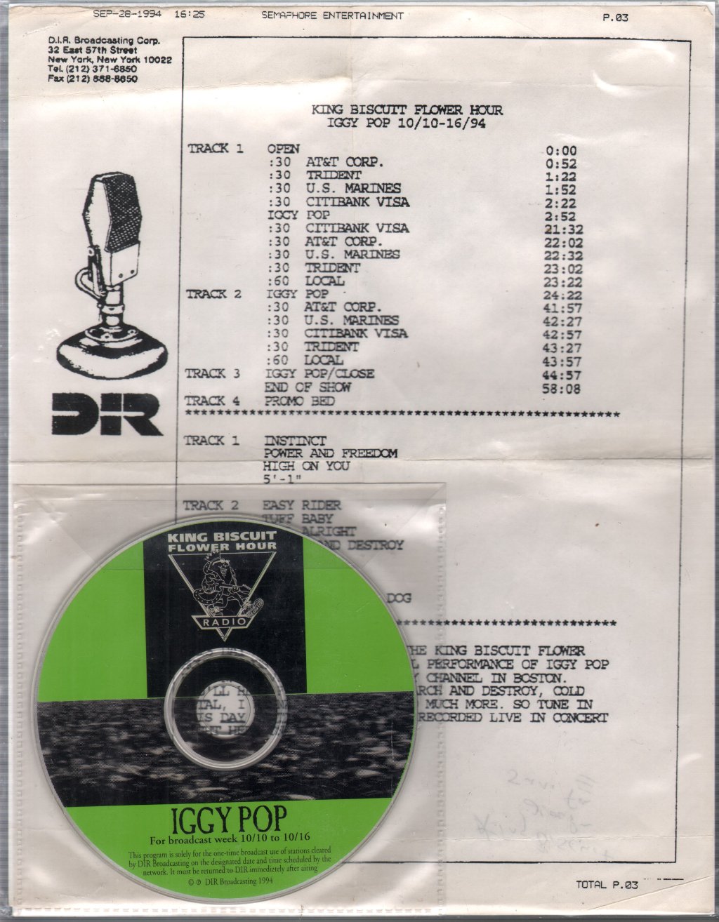 Iggy Pop - King Biscuit Flower Hour - Cd