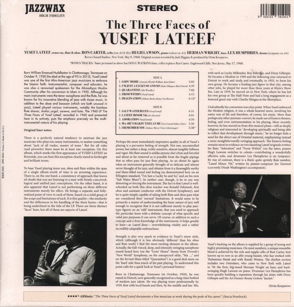 Yusef Lateef - Three Faces of Yusef Lateef - Lp