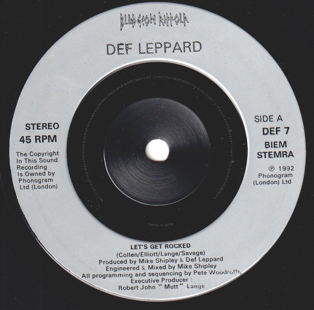Def Leppard - Let's Get Rocked - 7 Inch