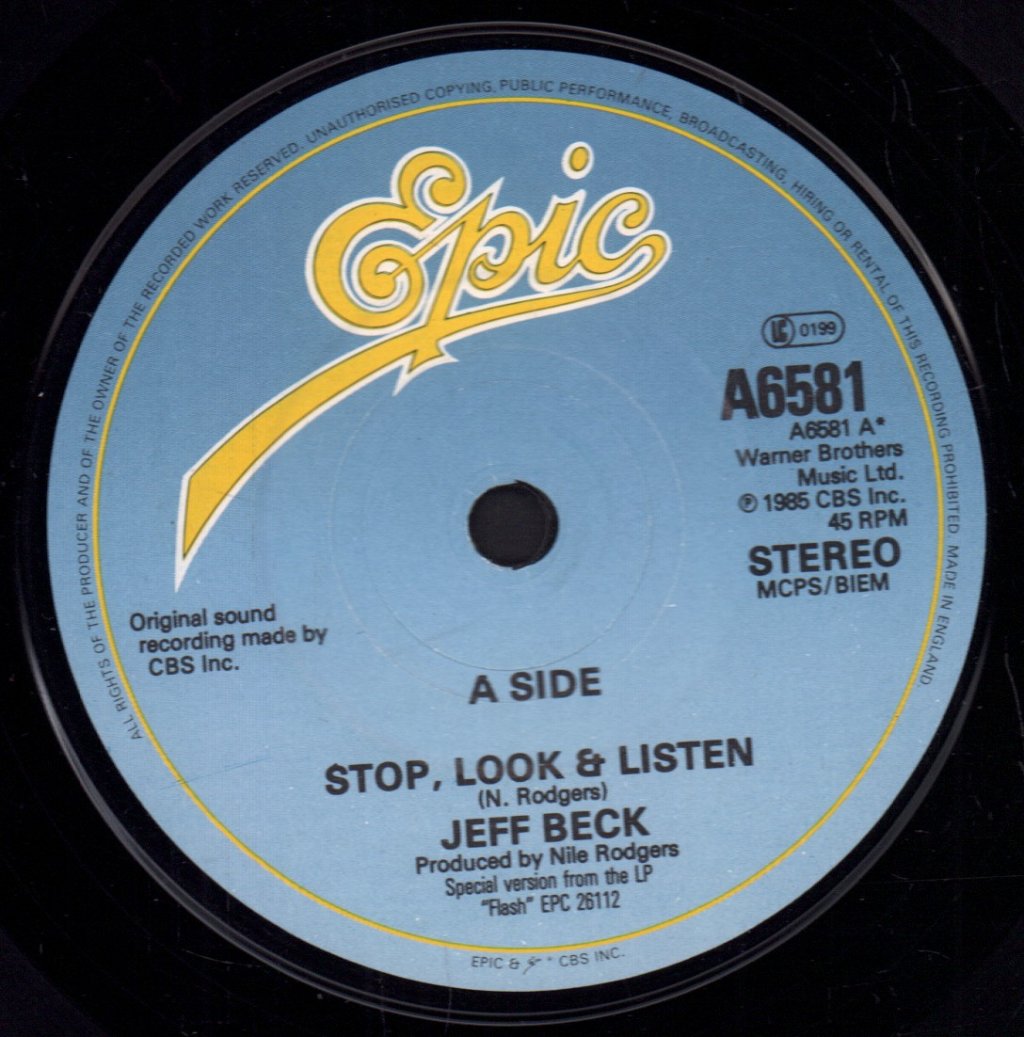 Jeff Beck - Stop Look And Listen - 7 Inch