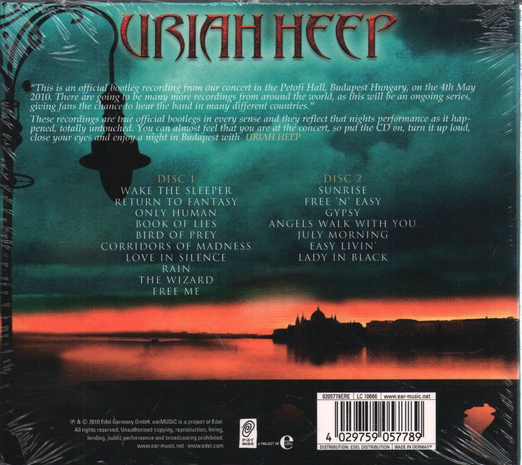 Uriah Heep - Official Bootleg Volume II - Live In Budapest Hungary 2010 - Double Cd
