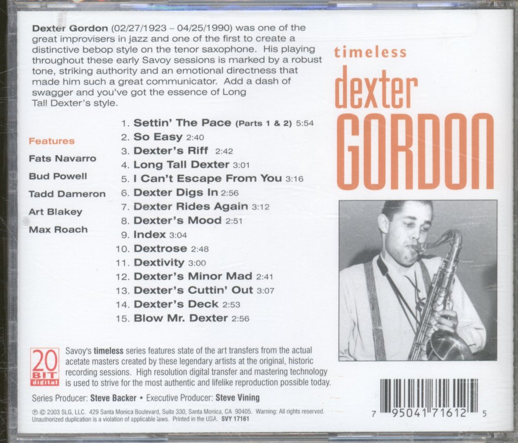 Dexter Gordon - Timeless - Cd