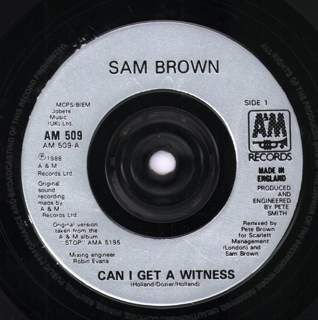 Sam Brown - Can I Get A Witness - 7 Inch