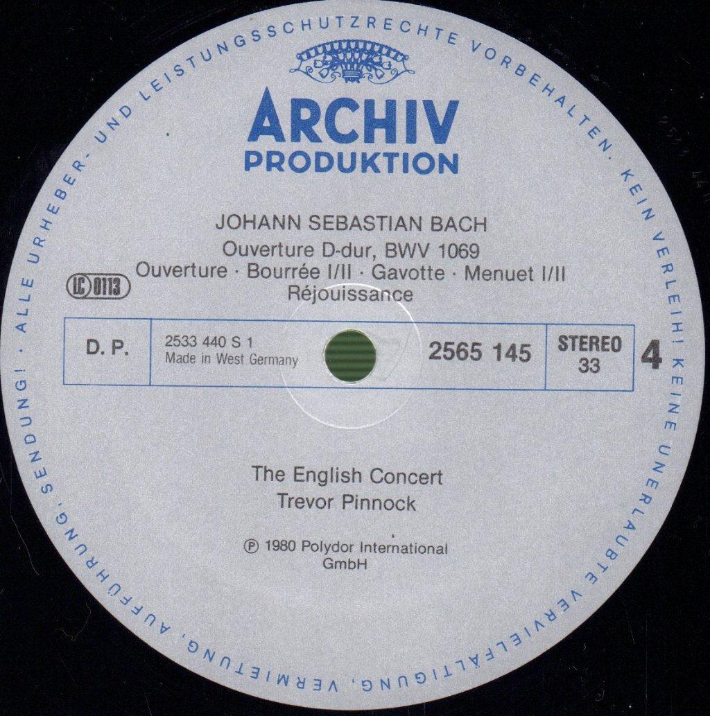English Concert / Trevor Pinnock - Johann Sebastien Bach - Ouvertüren BWV 1066-1069 - Double Lp