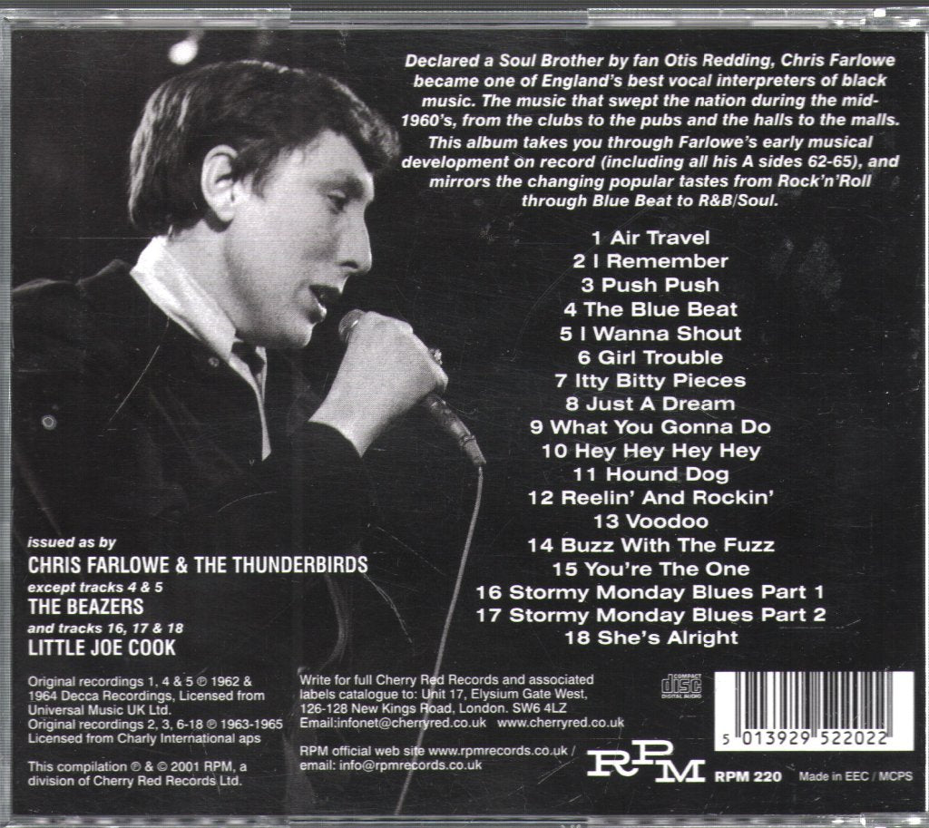 Chris Farlowe & The Thunderbirds - Dig The Buzz, First Recordings '62 - '65 - Cd