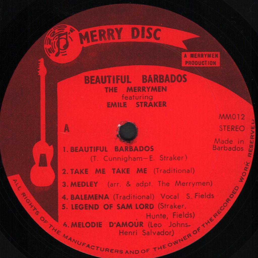 Merrymen Featuring Emile Straker - Merrymen Sing Beautiful Barbados - Lp