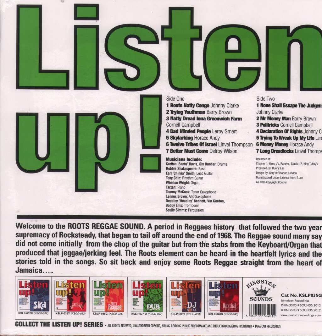 Various Artists - Listen Up! Roots Reggae - Lp