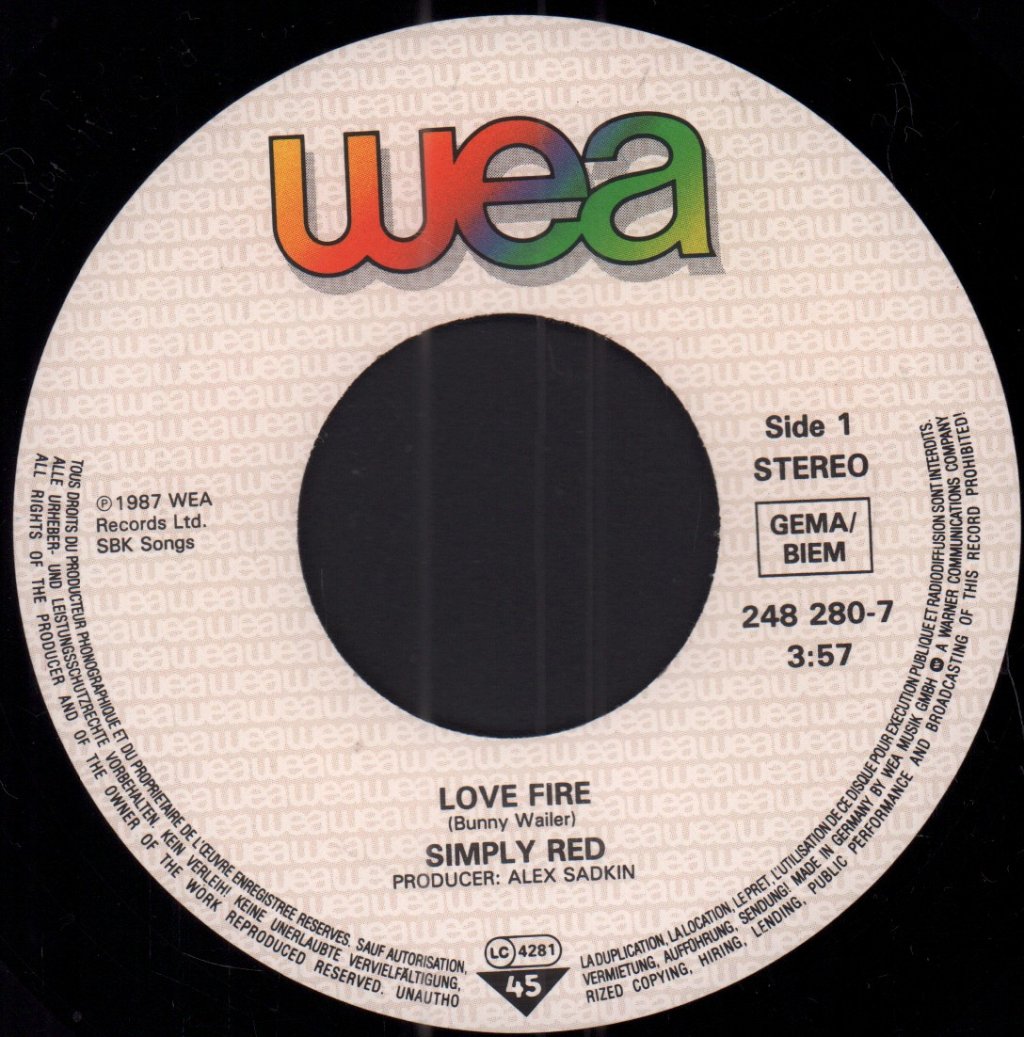 Simply Red - Love Fire - 7 Inch