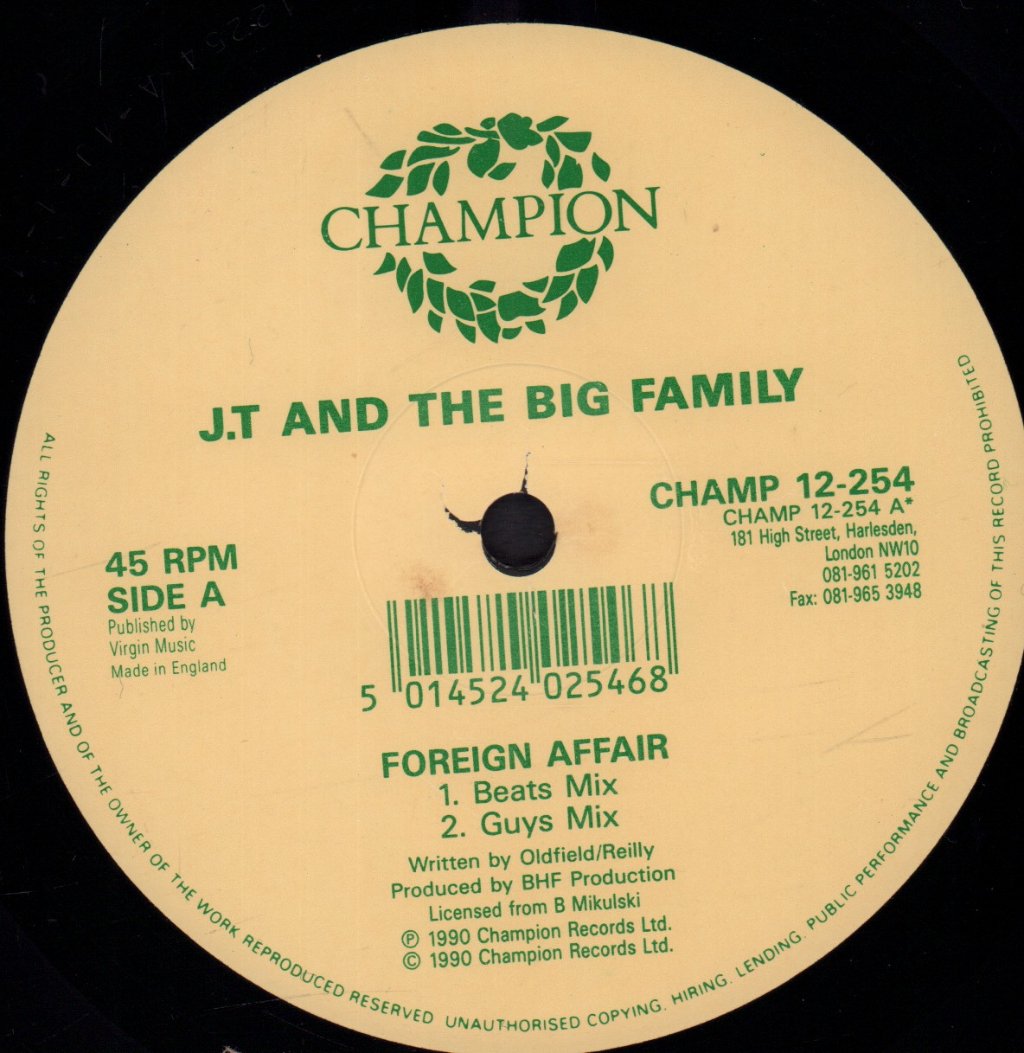 Jt And The Big Family - Foreign Affair - 12 Inch