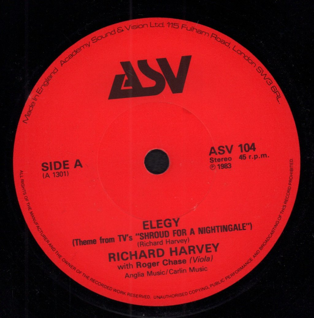 Richard Harvey - Elegy - 7 Inch