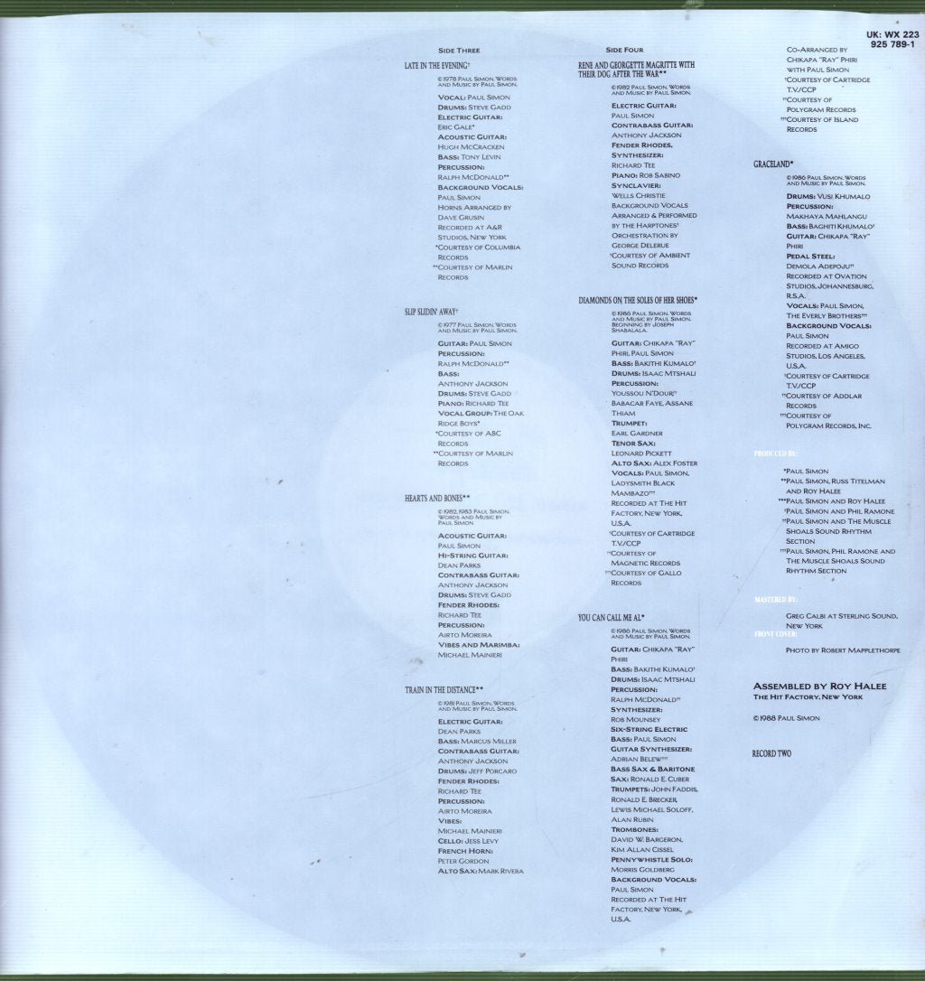 Paul Simon - Negotiations And Love Songs (1971-1986) (Best Of) - Double Lp
