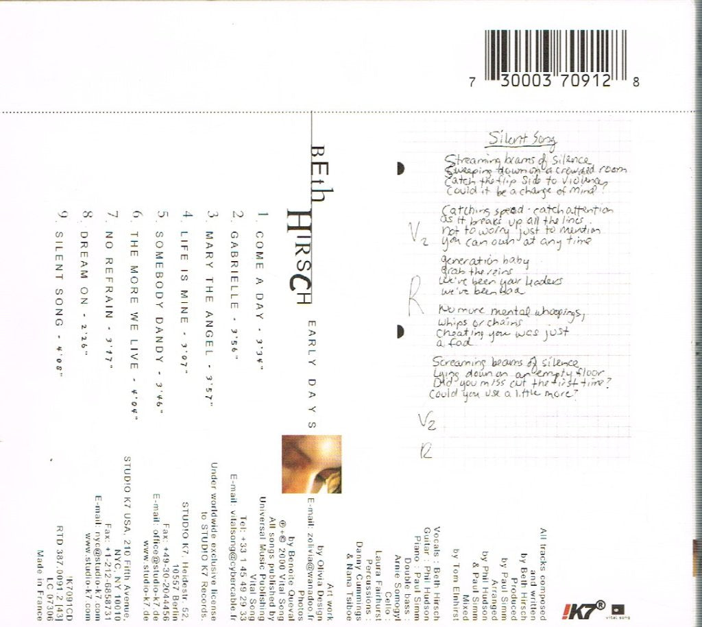 Beth Hirsch - Early Days - Cd