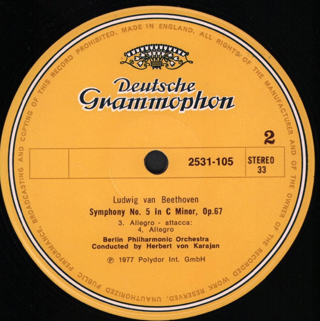 Herbert Von Karajan / Berlin Philharmonic Orchestra - Beethoven - Symphonie N0. 5 - Lp