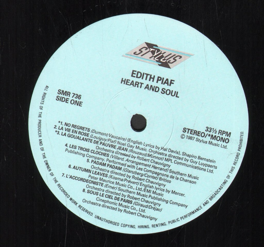 Edith Piaf - Heart And Soul - Lp