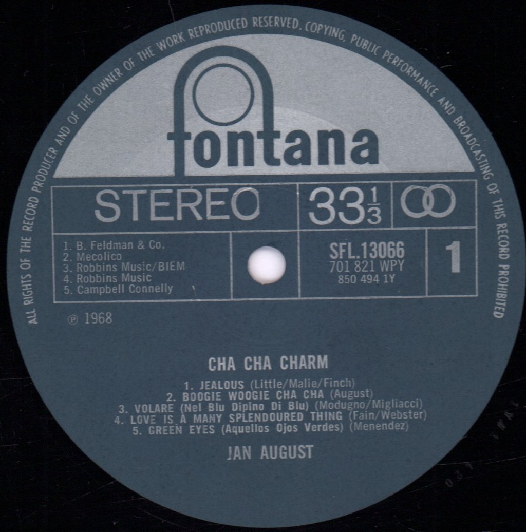 Jan August - Cha Cha Charm - Lp