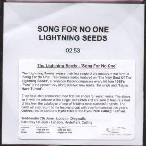Lightning Seeds - Song For No One - Cdr