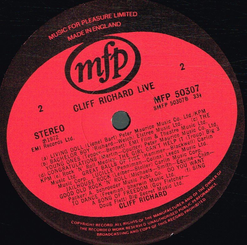 Cliff Richard - Live - Lp