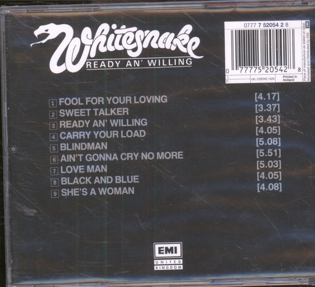 Whitesnake - Ready An' Willing - Cd