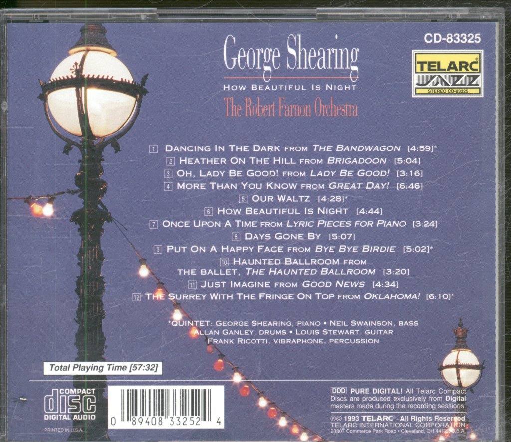 George Shearing / The Robert Farnon Orchestra - How Beautiful Is Night - Cd