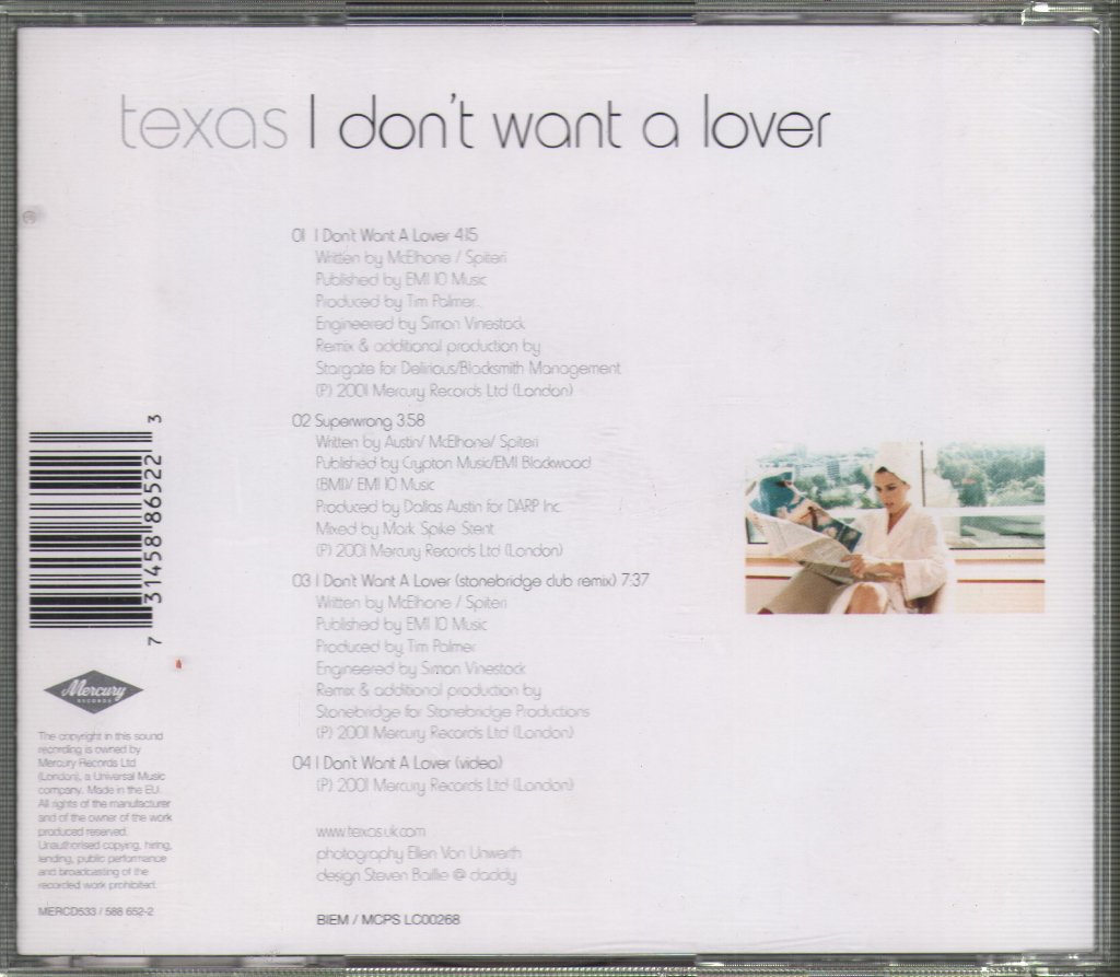 Texas - I Don't Want A Lover - Cd