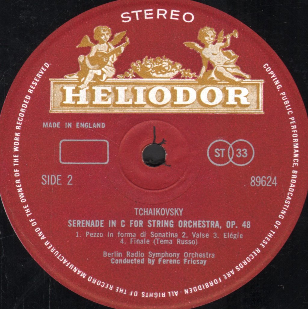 Ferenc Fricsay / Berlin Radio Symphony Orchestra - Tchaikovsky - Serenade For Strings / Ravel - Bolero - Lp